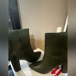 Women's Olive Green High Heel Ankle Boots